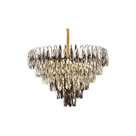 Electroplated Iron LED Modern Gold Crystal Chandelier E14 Lamp Head 600MM 760MM