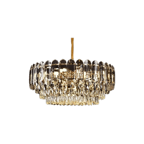 9206 Electroplated Iron LED Gold Modern Crystal Pendant Lamp E14 Head 550MM 750MM