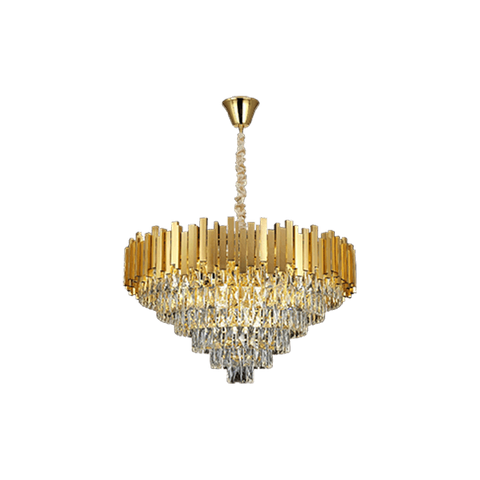 9303 High Quality Electroplated Iron LED Gold Crystal Chandelier Aluminium Outer Frame Oxidation 400Mm 600Mm 800Mm