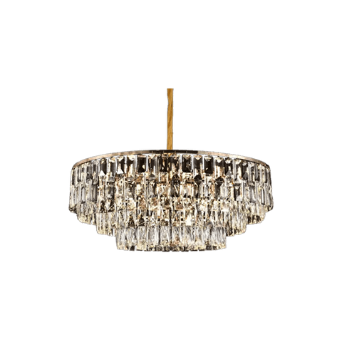 9207 Electroplated Iron LED Gold Modern Crystal Pendant Lamp E14 Head 550MM 750MM