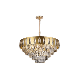 9209 Electroplated Iron LED Gold Modern Crystal Pendant Lamp E14 Head 400MM 600MM 750MM