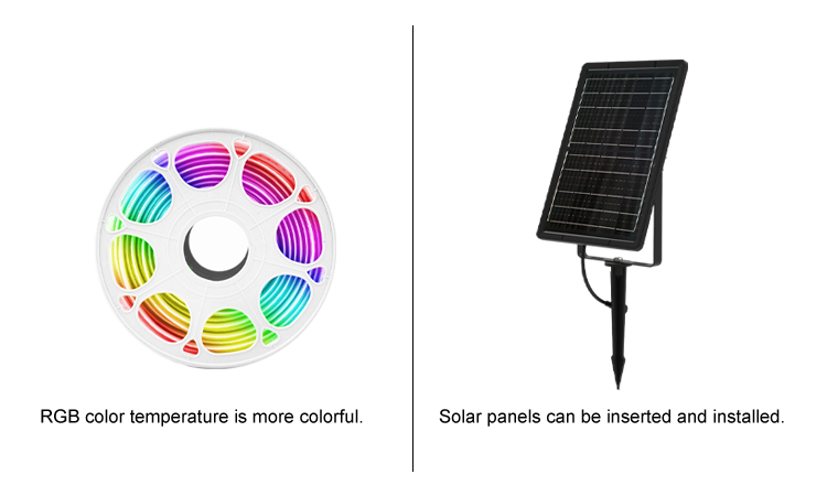 2. 3000K RGB can choose wholesale LED black solar panels 18W 40W 80W can choose IP65 outdoor lighting, waterproof and dustproof selling modern solar light strips