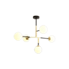 Milky Glass Black And Gold LED Round Modern Pendant E27 Lamp Head 5 Bulbs