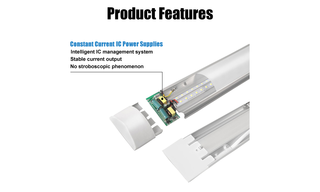 2. Modern LED dust-proof bracket purification lamp 0.6M 1.2M 1.5M can be selected from LED tubes made in China 18W 36W 54W can be selected from RA70 PF0.5 voltage 185-265V