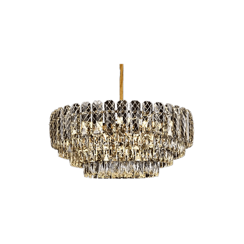 9208 Electroplated Iron LED Gold Modern Crystal Pendant Lamp E14 Head 550MM 750MM