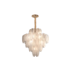 Electroplated Gold LED Feather Glass Chandelier E14 Head 450Mm 560Mm 800Mm