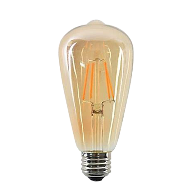 ST64 LED amber bulb, non-dimmable 7W modern tungsten lamp