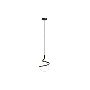 Milk White Glass Black LED Round Pendant E27 Lamp Head