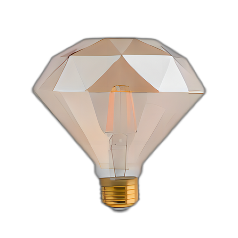 4W wholesale LED decorative tungsten lamp 2200K modern diamond-shaped amber glass cover