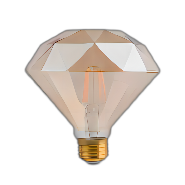 4W wholesale LED decorative tungsten lamp 2200K modern diamond-shaped amber glass cover