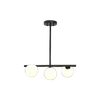 Milky Glass Black LED Round Modern Pendant Lamp E27 Lamp Head 3 Bulbs