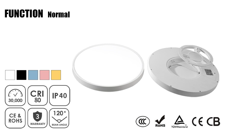 5. Normal LED ceiling lamp 18W 24W 36W 45W 64W can be selected, modern lamps made of ABS, IP40 indoor lighting, 2800K-4000K-6000K can be selected