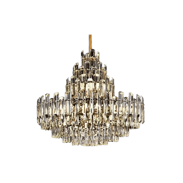 Electroplated Iron LED Modern Gold Crystal Chandelier E14 Lamp Head 560MM 750MM