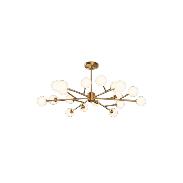 Electroplated Copper Natural LED Modern Round Pendant 120 Milk White Glass G9 Lamp Head