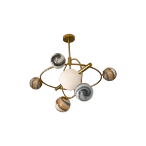 Yellow + Blue + White Wandering Glass LED Planet Pendant G9 + E27D Head