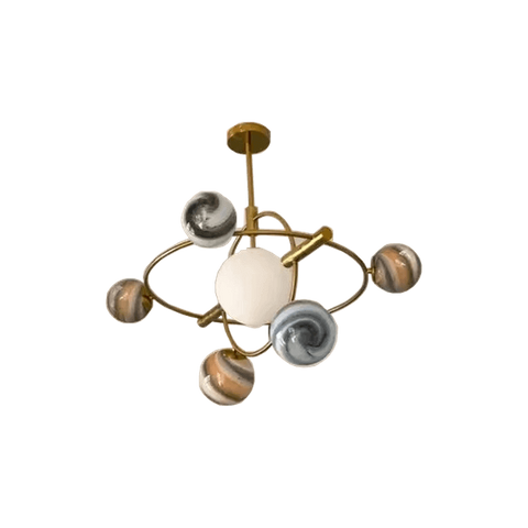 Yellow + Blue + White Wandering Glass LED Planet Pendant G9 + E27D Head