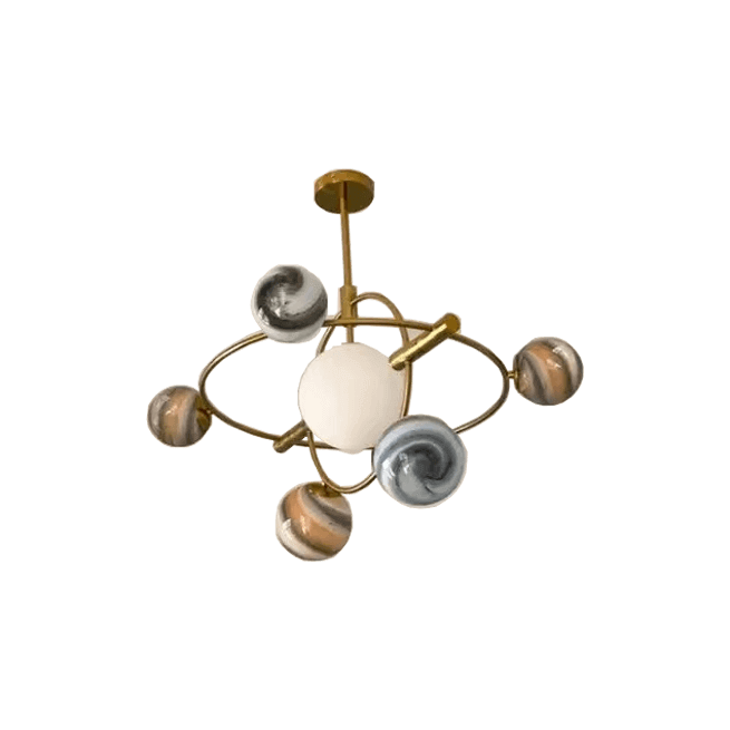 Yellow + Blue + White Wandering Glass LED Planet Pendant G9 + E27D Head