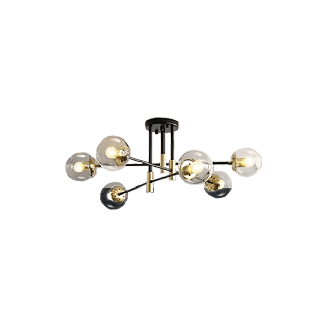 Iron Plated Copper Natural Led Black Chandelier 150 Round Teal Glass E27 Head