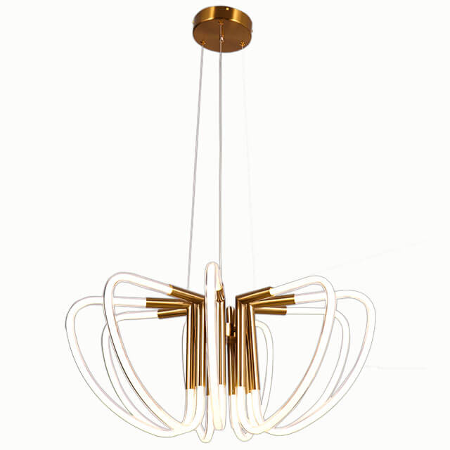 Φ600*H1500MM 60W 3000K brass coloured lamp head, white tube modern LED pendant lamp Made in China