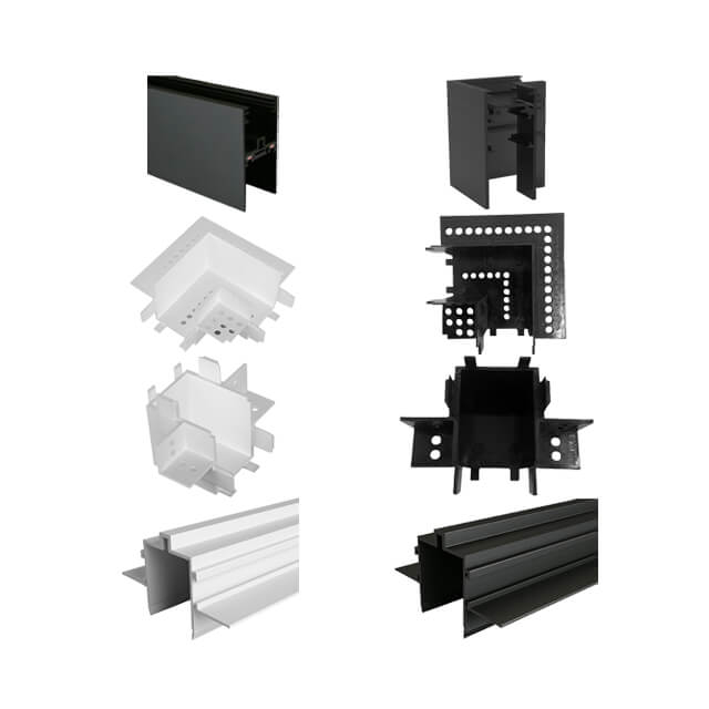 Aluminium Rail Channel Fittings L1000*W65*H38Mm Aluminium + Pc Black Ip20 Aluminium Rail Channel Fittings Magnetic Led Track Lights System