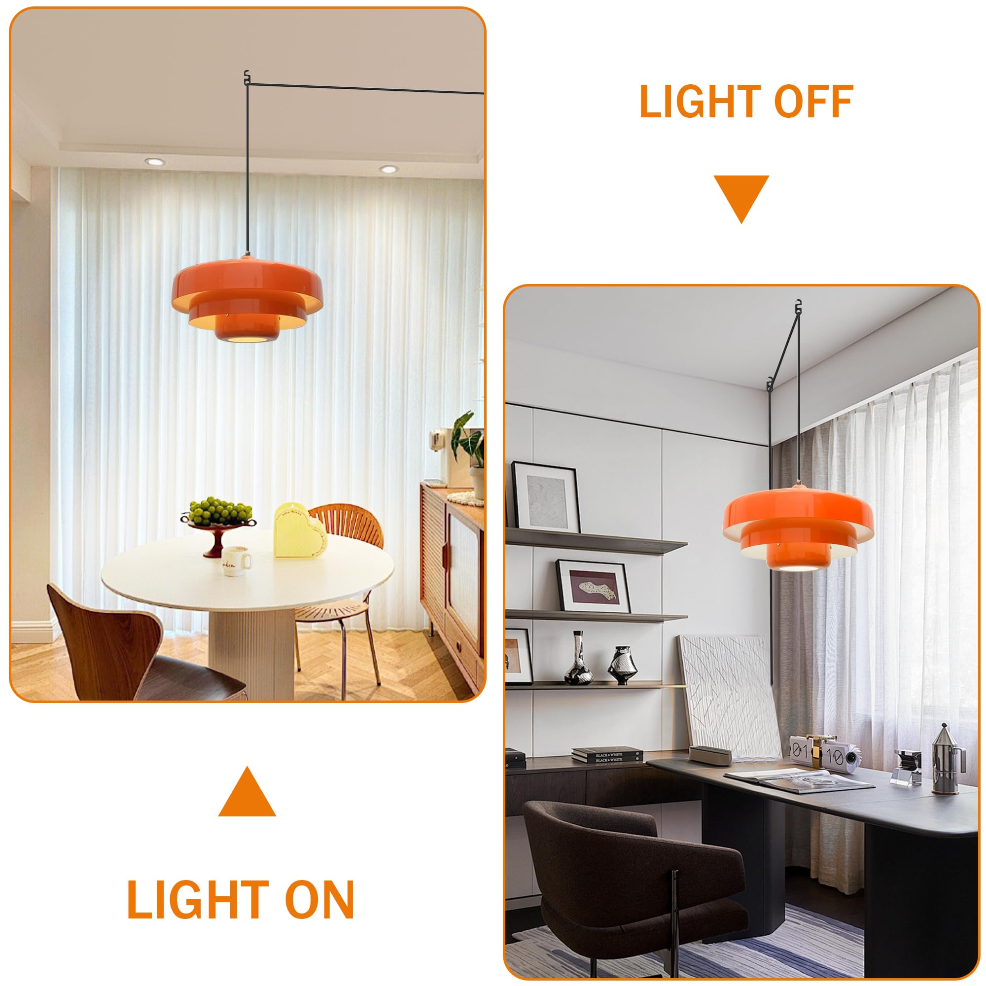Hanging Lamp Pink Plug in Pendant Light Mid Century Modern Pendant Lamp Fixtures Nordic Hanging Light Style Pendant Lighting Metal Shade for Living Room Dining Room Bedroom Kitchen Island 