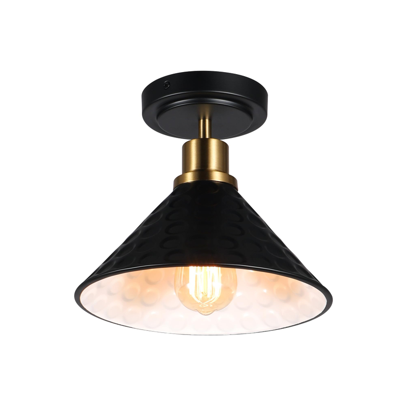 Modern Ceiling Light, 9.25'' Hallway Light Fixtures Ceiling, Black Flush Mount Ceiling Light Fixture for Bedroom, Farmhouse Dining Room, Foyer, Hallway 