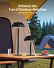 Cordless Table Lamp, Adjustable Height & 3-Color Dimming, Portable Black Wireless Battery Lamp for Bedroom, Dining or Outdoor
