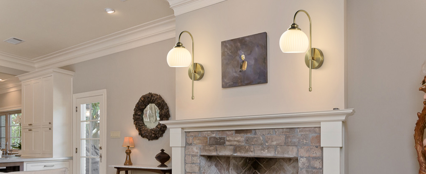 Glass Wall Sconce Mid Century Vintage Wall Lamp (4)