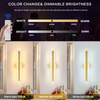 LED Wall Scone Lighting 22.8in, Modern Wall Lamps with Remote Control Dimmable Color Temperature, Acrylic LED Wall Light Vanity Light for Living Room Hallway Bathroom Bedroom Stairs 