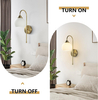 1-Lighting Milk Ribbed Glass Wall Sconce Indoor Gold and White Wall Sconce Minimalist Slim Long Sconces Brass Hallway Wall Light Fixtures Globe Vanity Lights for Bathroom Bedroom