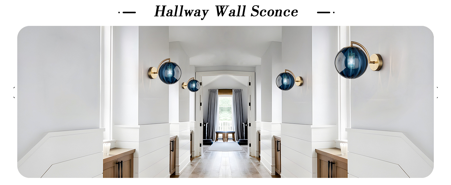 Glass Wall Sconces Brushed Brass Wall Sconce Light (5)