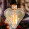 LED Bulb E27 4W Heart Shaped Non-Dimmable LED COB Filament Bulb Edison Lamp Indoor Home Decoration Tungsten Lamp Vintage Bulbs 125*166mm 