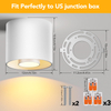 3-Color&Watt Zoomable Ceiling Spotlight Fixtures, Flush Mount Ceiling Light Fixture Dimmable LED Ceiling Spot Lights Indoor, 4.72