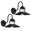 Outdoor Wall Light Fixtures Matte Black Wall Sconces, Farmhouse Barn Lights, E26 Bulb Base, Anti-Rust Waterproof Outdoor Wall Lantern Porch Lights for Entryway, Patio, Garage 