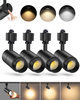 3-Color Zoomable LED Track Lighting Heads H Type Track Light Heads Dimmable Bright Ceiling Spotlight Fixtures, 3000K 4000K 5000K Adjustable, CRI90+ 15°-60° 1000lm
