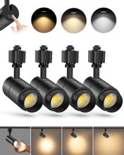3-Color Zoomable LED Track Lighting Heads H Type Track Light Heads Dimmable Bright Ceiling Spotlight Fixtures, 3000K 4000K 5000K Adjustable, CRI90+ 15°-60° 1000lm