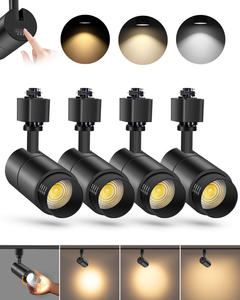 3-Color Zoomable LED Track Lighting Heads H Type Track Light Heads Dimmable Bright Ceiling Spotlight Fixtures, 3000K 4000K 5000K Adjustable, CRI90+ 15°-60° 1000lm