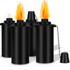  16oz Torch Canisters, Replacement Torch Refillable Canisters with Wicks and Caps, Metal Decorative Tabletop Lantern for Garden,Patio 