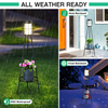 Solar Lights with Plant Stand, Solar Floor Lamps, Waterproof Solar Powered Outdoor Lights Flower Shelf for Patio Porch Deck Yard Garden Decor 