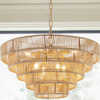 Rattan Pendant Light Boho Large Pendant Light,Wicker Coastal Chandelier for Kitchen Island,Living Room,Dining Room Light Fixtures Over Table E12 Base,Chain Adjustable 