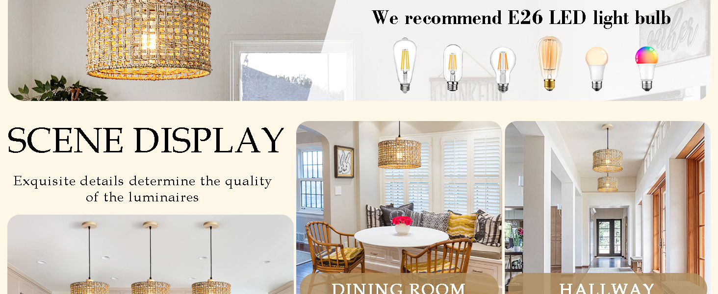 Hand-Woven Rattan Pendant Light (5)