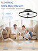 Ceiling Fans with Lights and Remote, Low Profile Ceiling Fans, 3000-6000K Dimmable Modern Flush Mount LED Fan Light, 6 Wind Speeds, White Fandelier Ceiling Fans with Lights for Bedroom 