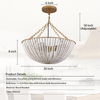 Bohemia Wood Beaded Chandelier Boho Chandelier Bristol Wood Bead Chandelier Beaded Light Fixture for Dining Living Room,Bedroom, Hallway, Entryway 5-Light 
