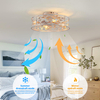 20"Caged Ceiling Fans with Lights Remote Control Industrial Low Profile Flush Mount Ceiling Fan,Farmhouse Bladeless Small Ceiling Fan with Light 4 Bulbs 6 Speed Reversible for Kitchen,Bedroom 