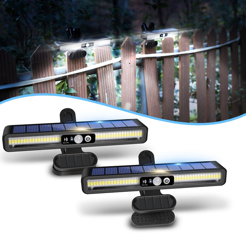 Clip On Solar Motion Lights Outdoor Waterproof, Solar Fence Lights Outside with 36 LEDs, 6000K, Portable Solar Powered Security Light for Fence Garage Camping 