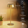 Table Lamps,Battery Operated Table Lamp Cordless Outdoor Touch LED Table Lamp for Restaurant/Living Room/Bedroom 3000K-6000K IP44 Waterproof Battery Capacity 1200mA*2