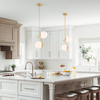 Pendant Light Fixture Glass Globe Pendant Light Mid Century Pendant Lights 2-Light Modern Pendant Light for Dining Room 