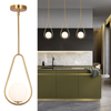 Gold Pendant Lighting Brass Finished Modern Style Kitchen Island Lighting,One Light Glass Globe Pendant Light for Indoor Hanging Light Fixture,Adjustable Length Lamp for Dinning Room Bedroom 