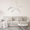 3-Rings Modern LED Chandelier Silver Pendant Lighting Circular Flush Mount High Ceiling Light for Living Dining Room Bedroom Foyer 4000K Ø80cm+Ø60cm+Ø40cm