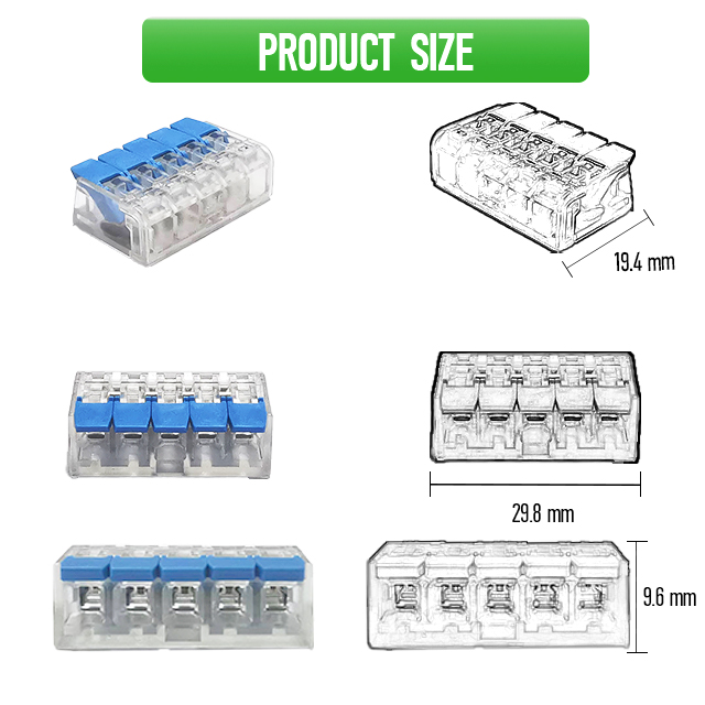 Electrical Terminal Clamp 5 Poles 12 China CE CQC Size